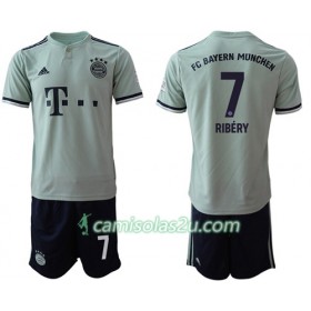 Camisolas de Futebol FC Bayern München Ribery 7 Criança Equipamento Alternativa 2018/19 Manga Curta